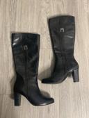 Bottes à talons en cuir véritable Caprice T37