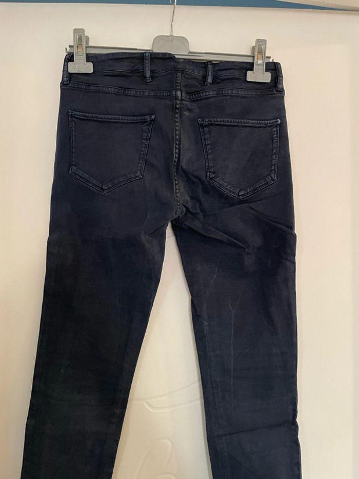 Pantalon jean court extensible bleu marine taille basse skinny fermeture bas Massimo dutti taille 36 - photo numéro 6