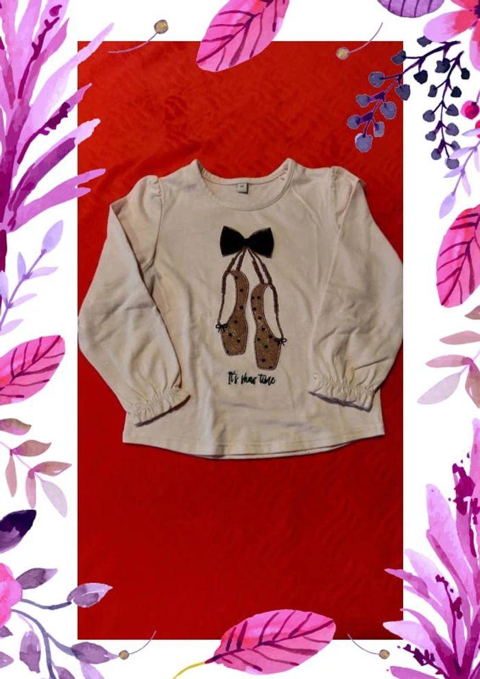 Tee-shirt fantaisie chassons danse fille 4 ans - photo numéro 1