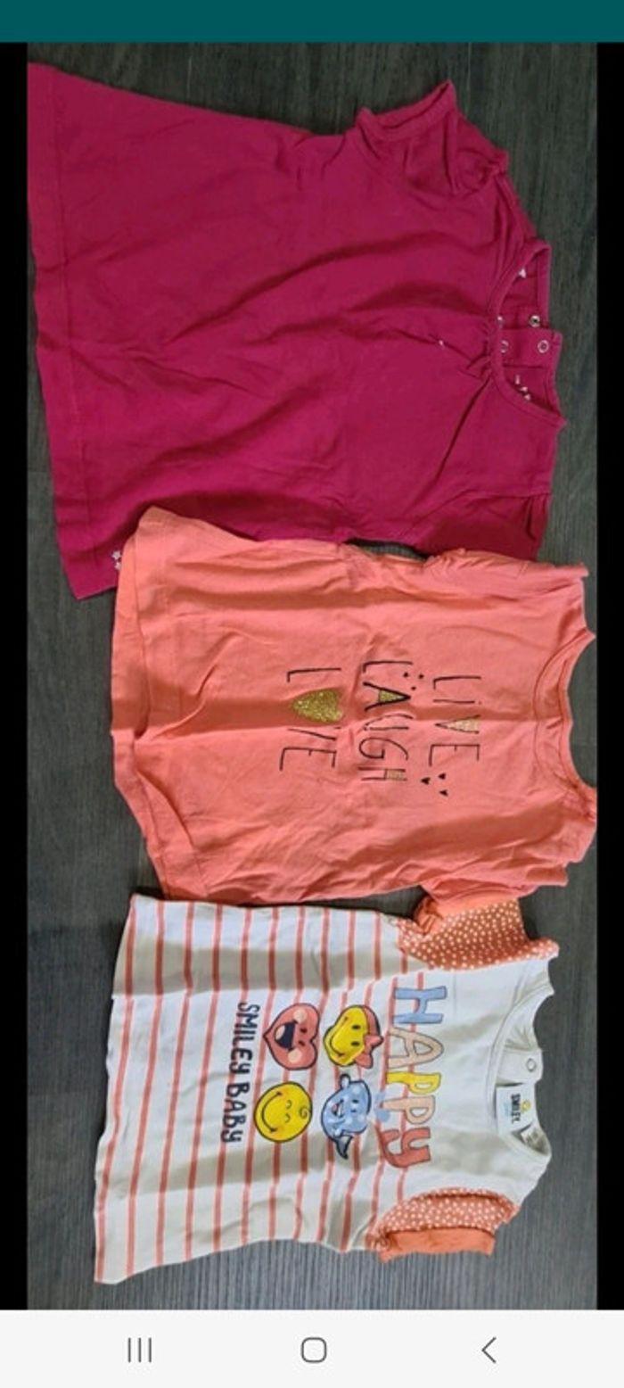 Lot 14 t-shirts 12 mois fille - photo numéro 1