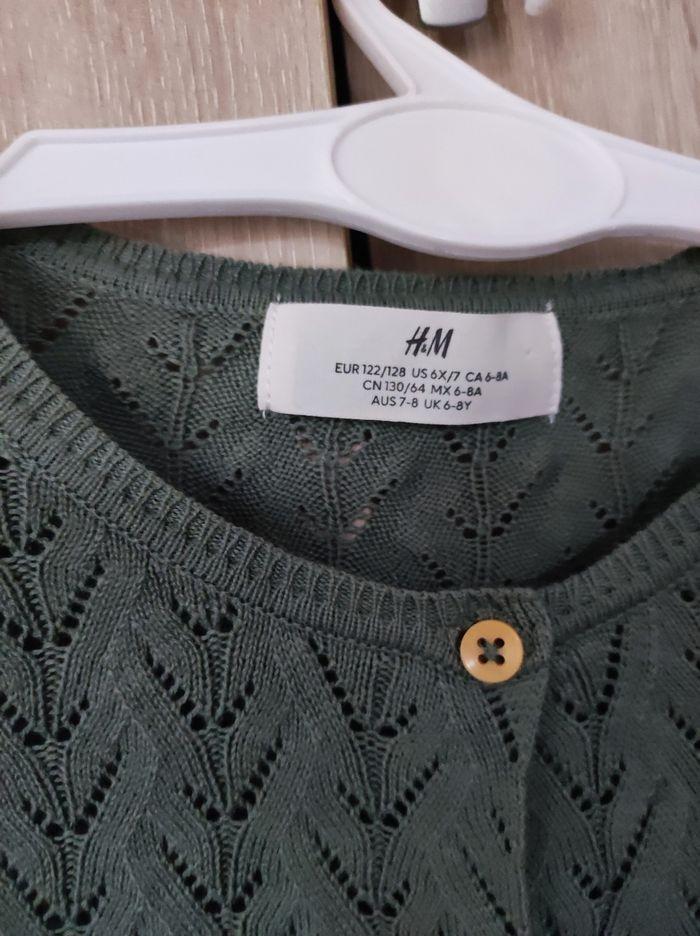 Gilet crochet vert d'eau 7 ans H&M - photo numéro 2