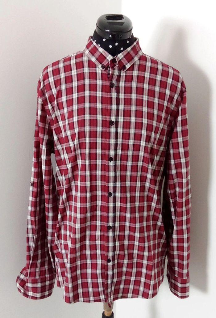 Chemise manches longues Jules Collection à carreaux rouge,noir,blanc taille L - photo numéro 1