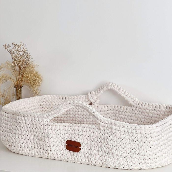 Couffin Moïse bébé en crochet avec matelas - photo numéro 5