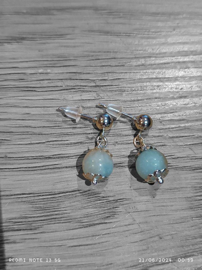 Boucles d'Oreilles en Amazonite - photo numéro 1