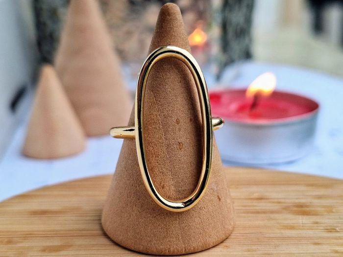 Bague ovale ouverte Doré, avec un design simple et Minimaliste, Ajustable - photo numéro 1