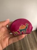 Petit porte monnaie cuir rose neuf