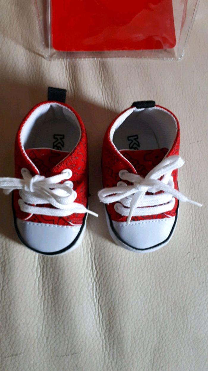 Chaussures rouges en toile pour bébé Kappa - photo numéro 6