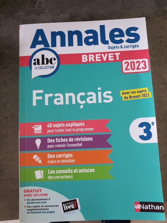 Anales sujet corrigé  brevet 2023 - photo numéro 1