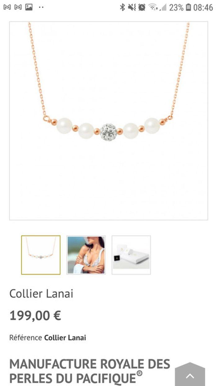 Collier argent rose, cristal et perle d'eau clair - photo numéro 8