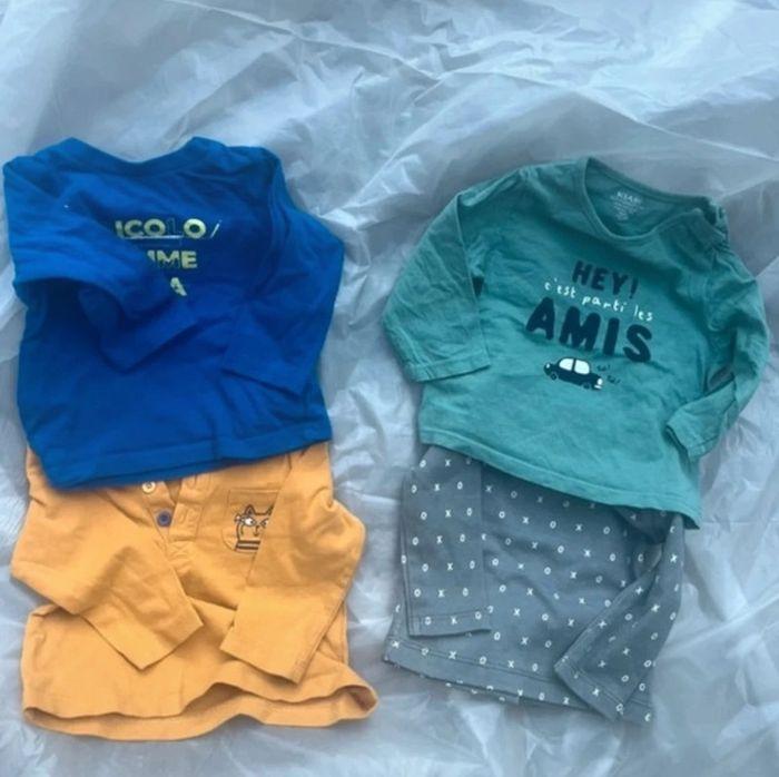 Lot de 4 t-shirt manche longues 6 mois - photo numéro 2