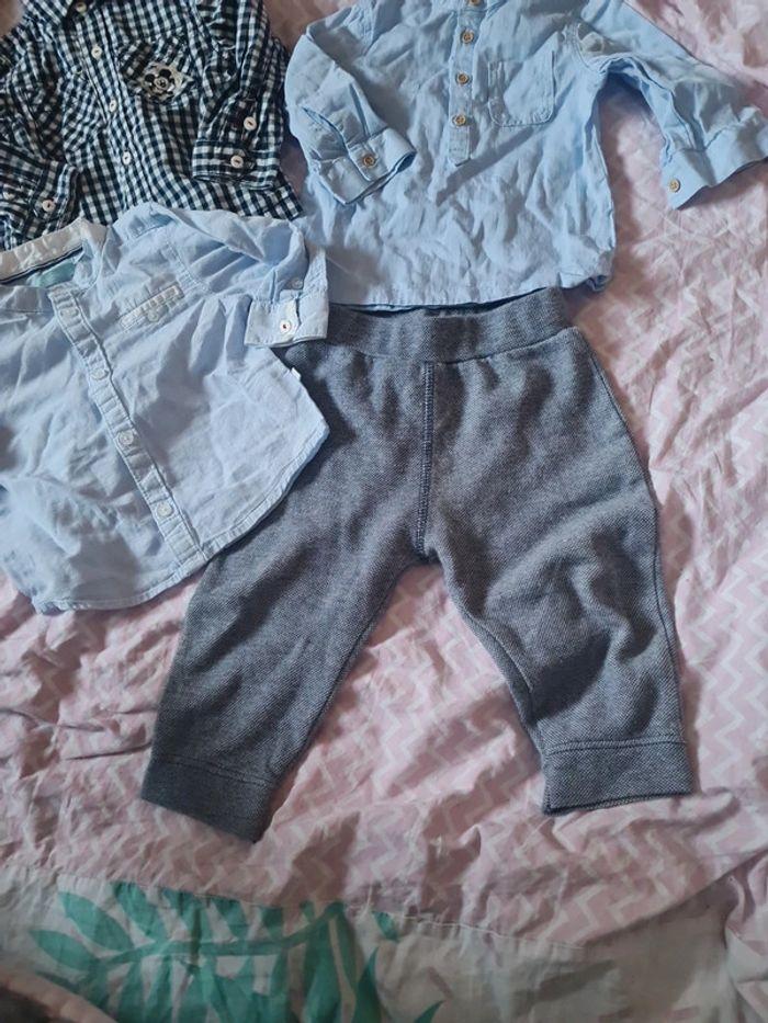 Lot 3 chemises 9 mois et un pantalon 9/12 mois - photo numéro 4