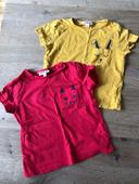 Lot 2 t shirt Besties rouge et jaune