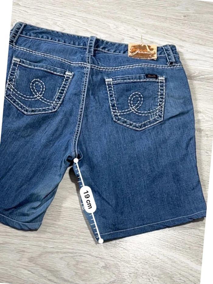 🩳 Short vintage brodé en jean Seven 7  Bleu Taille M 🩳 - photo numéro 5