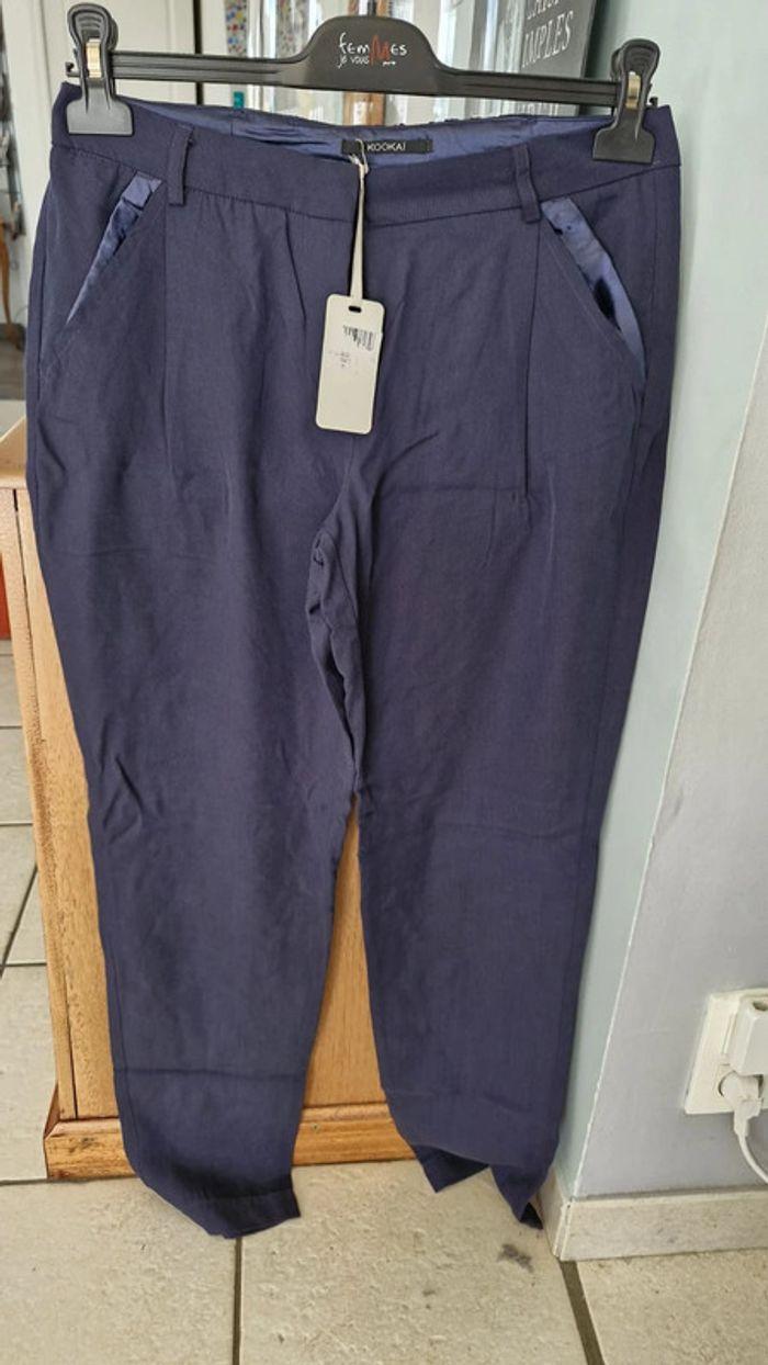 Pantalon Kookai bleu marine taille 38 - photo numéro 1