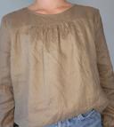 Blouse marron en lin benetton T40