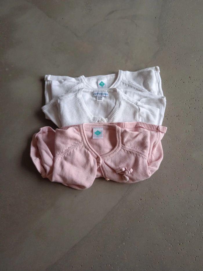 Lot de 3 veste fine bébé fille 6 mois - photo numéro 1