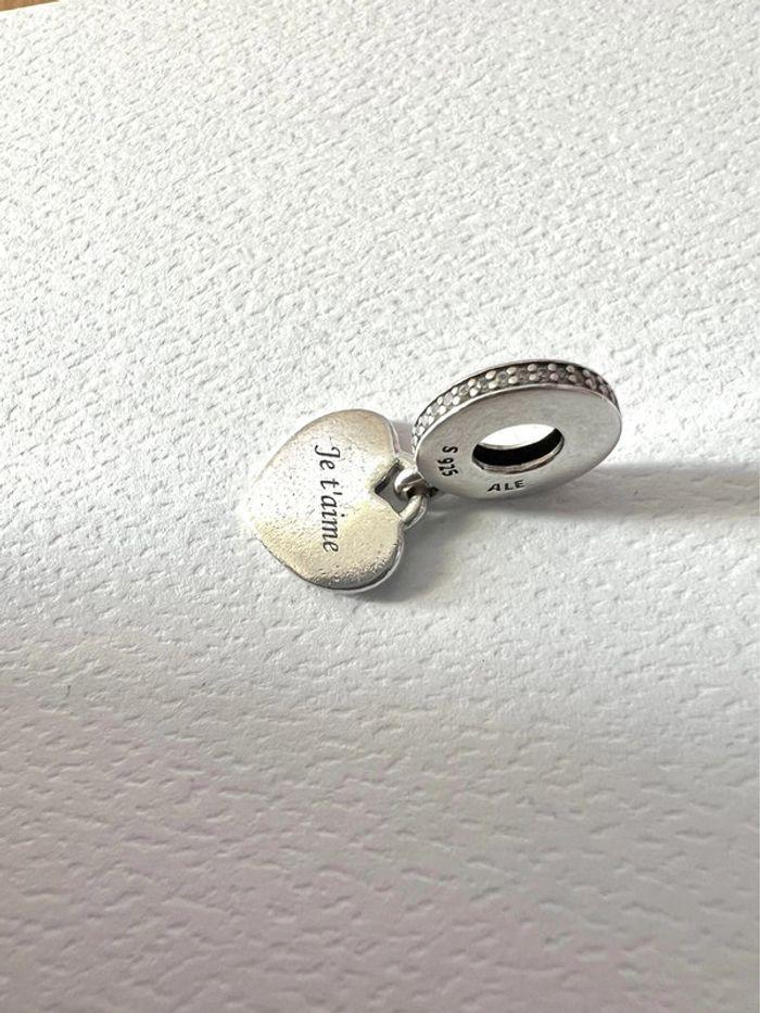 Charm Pandora cœur pendant Je t’aime - photo numéro 3