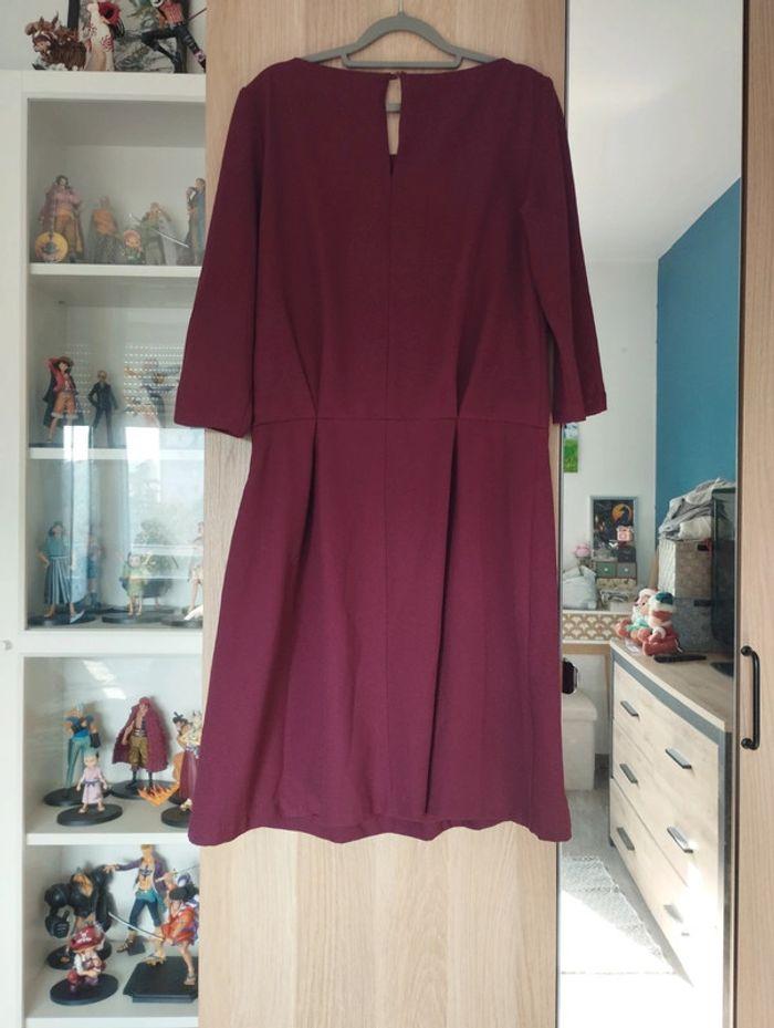 Robe bordeaux manches 3/4 jacqueline Riu - Taille XL 42 - photo numéro 5