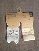 * Lot de 2 paires de chaussettes antidérapantes motifs chat gris beige 17/18 Kiabi #2