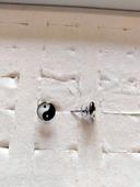 Boucles d'oreilles puces rondes, en acier symbole Yin et Yang