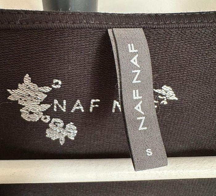 Haut Naf Naf noir loup taille S manches 3/4 très bon état - photo numéro 2