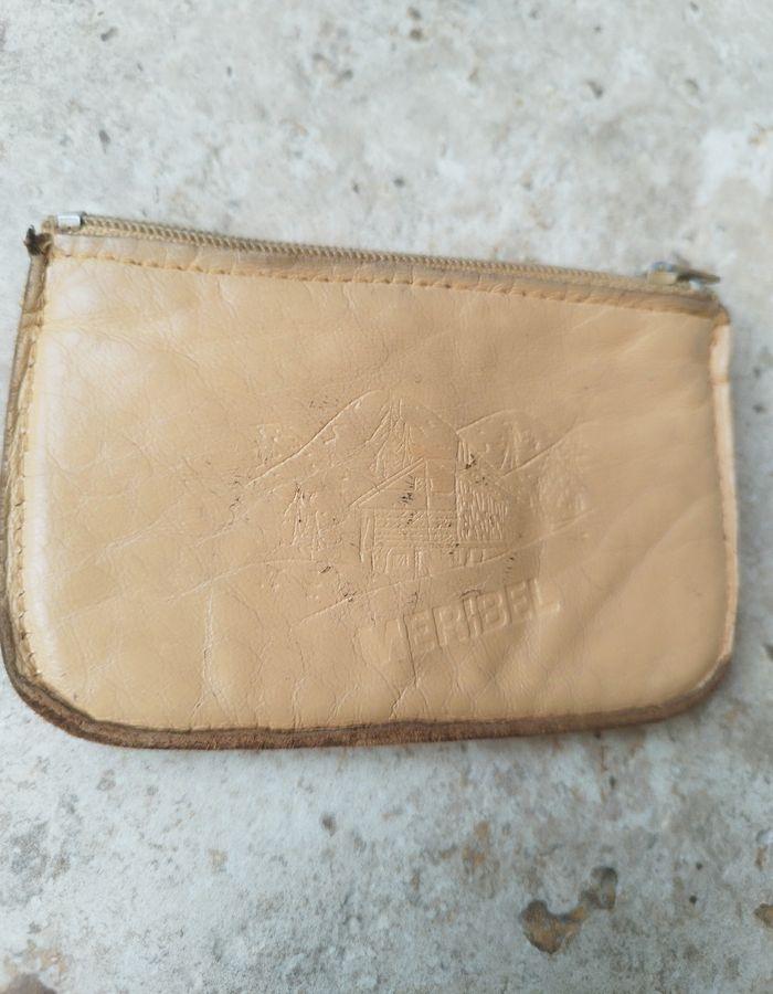 Petit porte monnaie porte carte en cuir beige - photo numéro 7