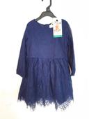 Robe dentelle bleu marine taille Max & Mia 92 cm 2 ans