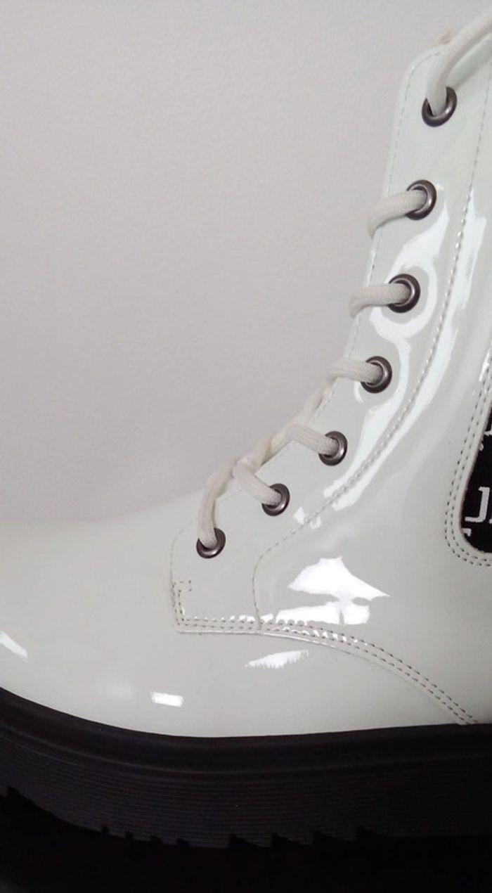 Bottines Cult en cuir blanc vernis taille 38 - photo numéro 9