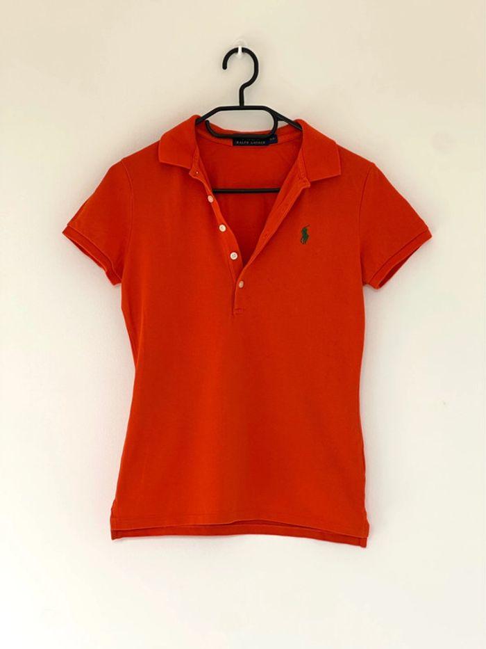 Polo cintré orange Ralph Lauren femme taille S - photo numéro 1