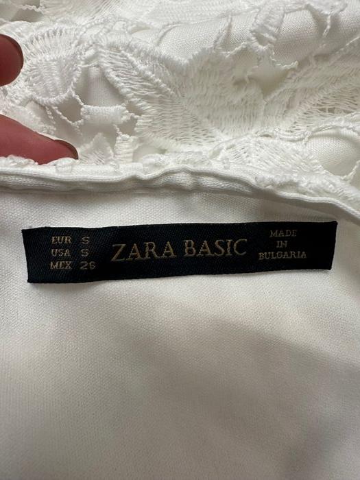 Robe blanche à dentelles Zara - Taille S - photo numéro 3