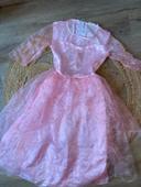 Robe de princesse rose à étoiles doré taille 5-7 ans / 120 cm