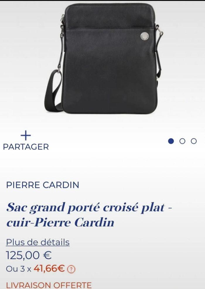 Sacoche en cuir noir pierre cardin neuve - photo numéro 6