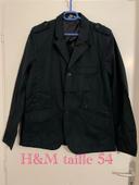 Veste bleu marine style blazer poche devant et bouton manche H&M taille 54