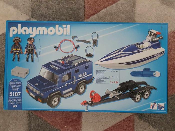 Playmobil City action - Fourgon et vedette de police - 5187 - photo numéro 2