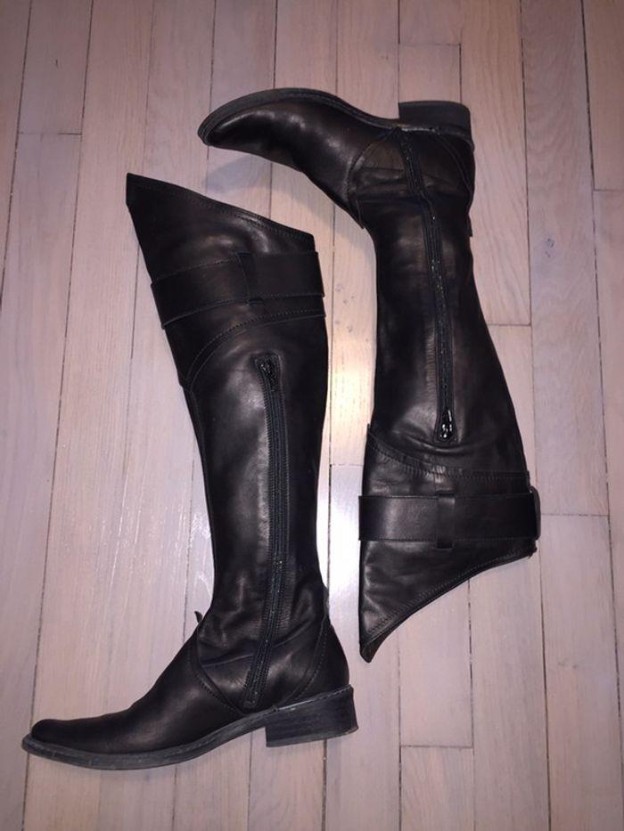 Bottes cuir cavalière (noir mat) - photo numéro 2