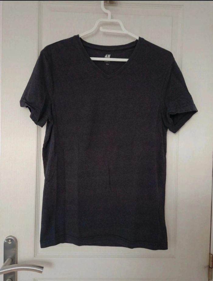 Tee-shirt uni gris homme h&m taille M/38 - photo numéro 1