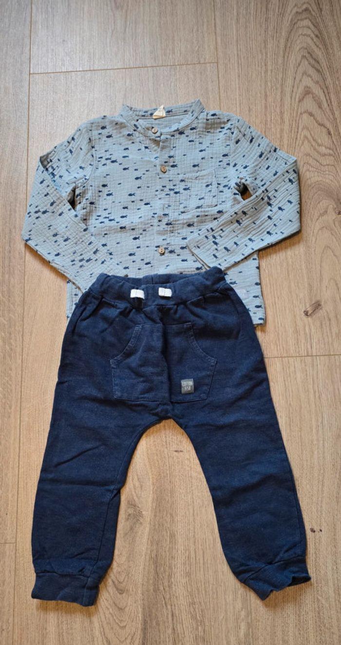 Lot Chemise Pantalon Cotton Fish 3ans - photo numéro 1