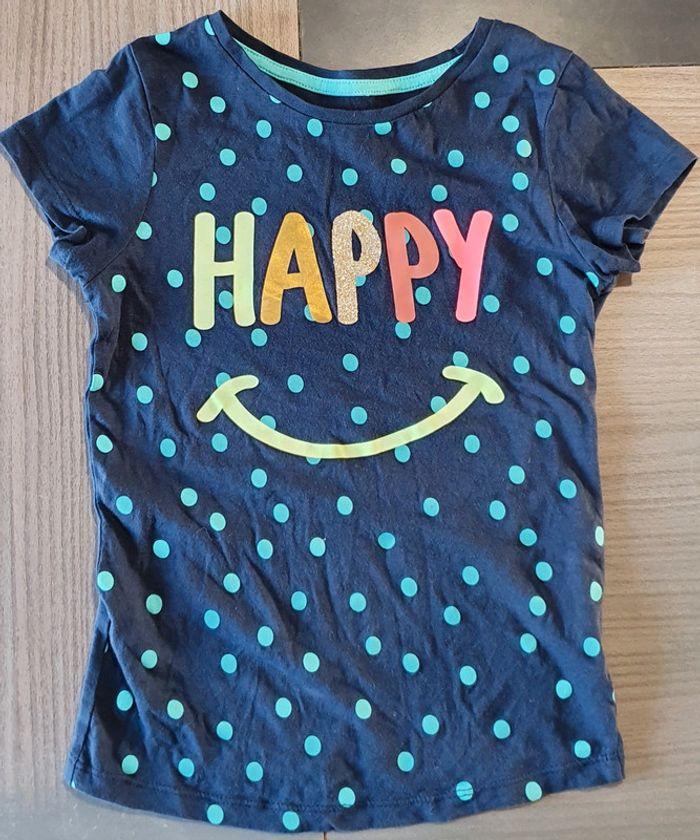 Tee shirt happy manches courtes 5/6 ans - photo numéro 1