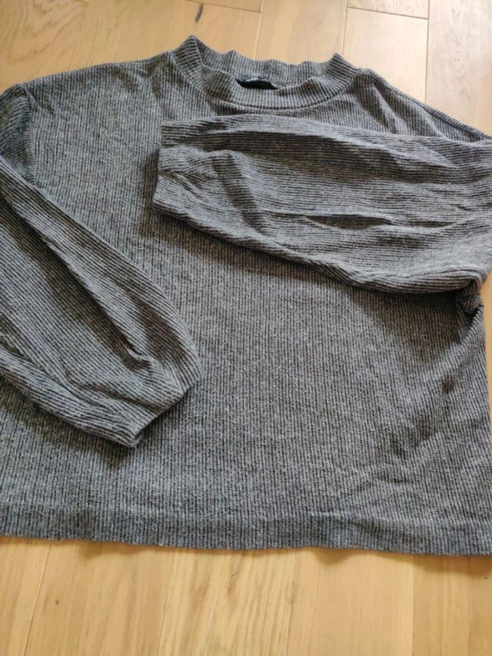 Pull court Zara gris chiné taille S - photo numéro 5