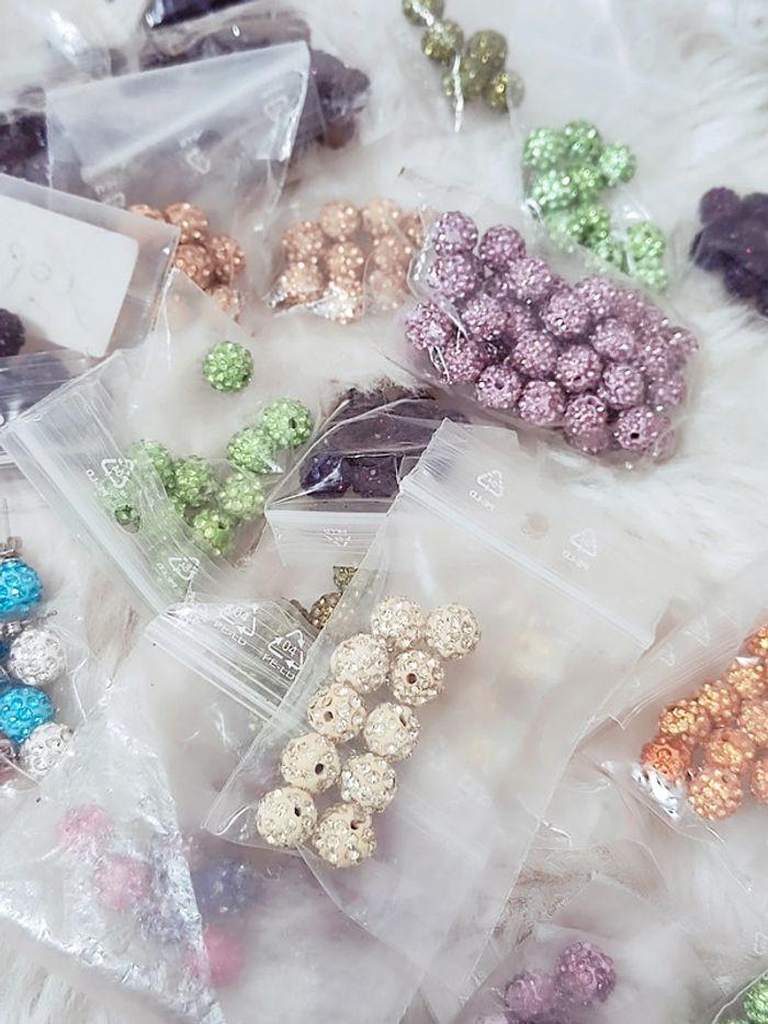 Lot de 350g de perles shamballa pour porte clés - photo numéro 5