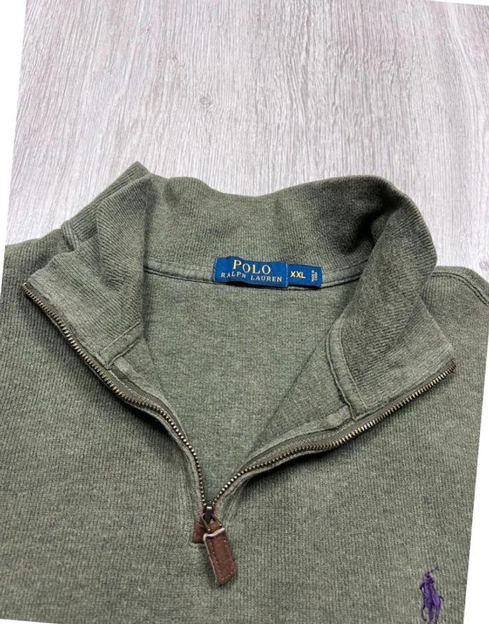 👕 Half Zip, Quart Zip, sweat col roulé à fermeture Ralph Lauren Kaki Taille XXL 👕 - photo numéro 5