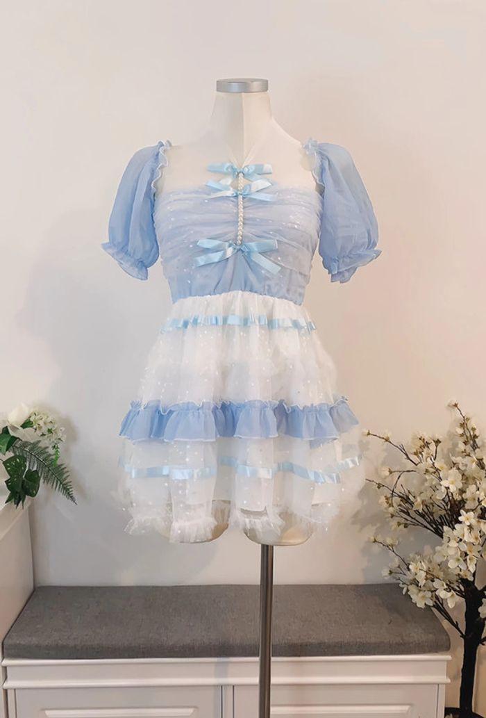 Dress Robe Blue Lolita Cute Kawaii Princess Barbie Lolita - photo numéro 3