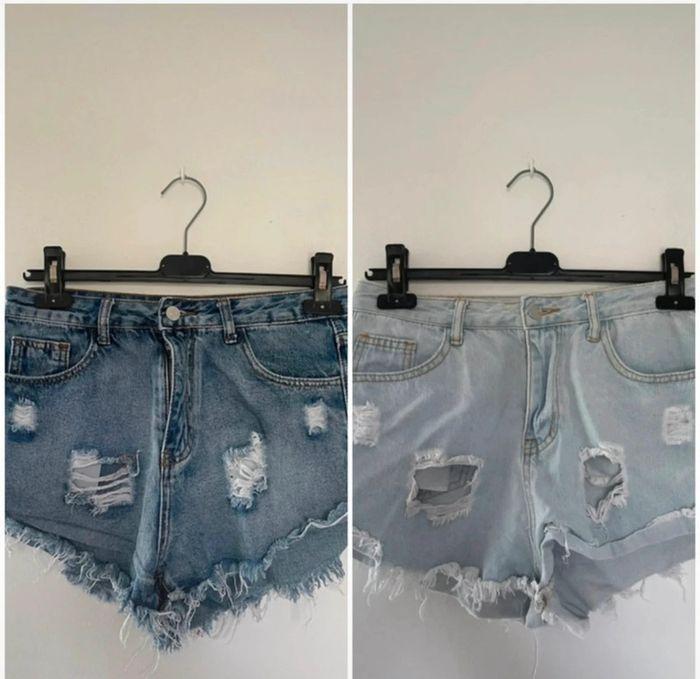 Lot de 2 shorts en jeans 38 femme - photo numéro 1