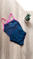 Maillot de bain natation femme bleu et rose taille 38