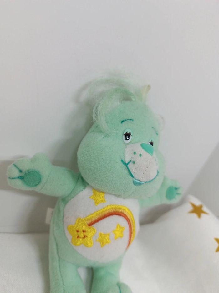 Small Care bears 2001 tcfc Bisounours mini petit peluche Teddy ours vert green rainbow étoile Stars - photo numéro 3