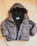 Manteau avec capuche zipée gris/Kiabi-3ans