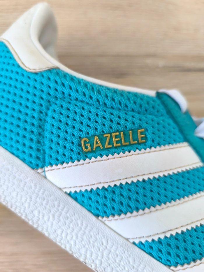 Baskets adidas gazelle vintage bleu turquoise pointure 42 bon état sans boîte d'origine - photo numéro 9