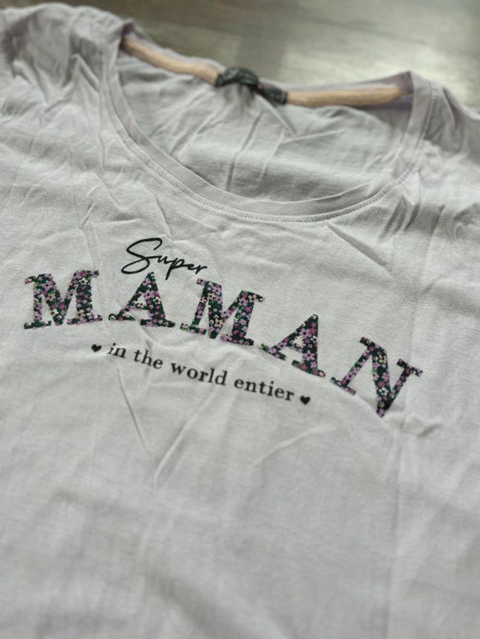 T-shirt Super Maman couleur Lila - taille Xl - photo numéro 2