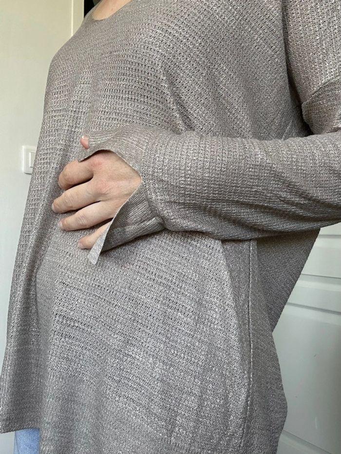 Pull col Vbeige doré Zara taille 38 💖 - photo numéro 6