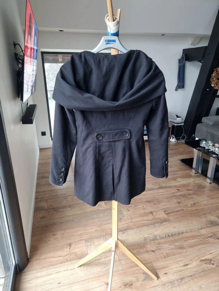 Manteau d'hiver à capuche noir - photo numéro 2